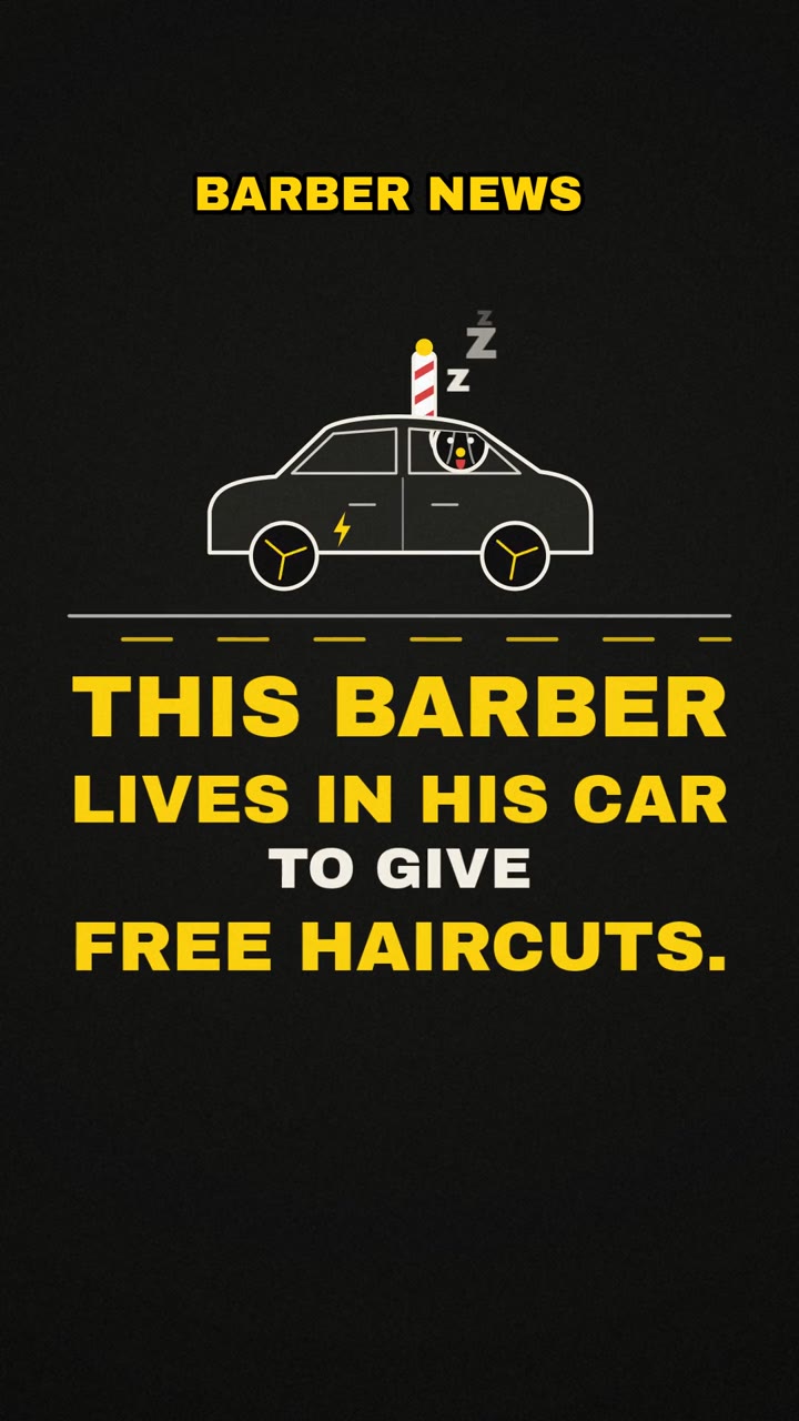 Barber News cover: This barber lives in his car to give free haircuts